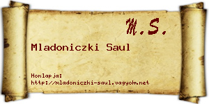 Mladoniczki Saul névjegykártya